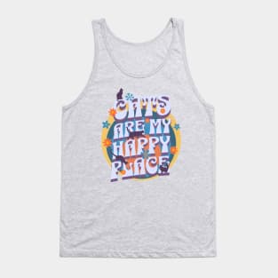 Cats are my Happy Place - Cats & flowers in a retro vintage design Tank Top